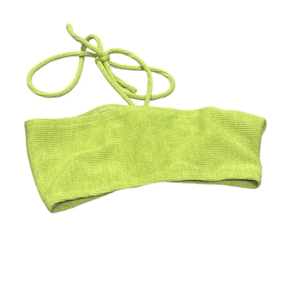 Showpo Lime Green Two-Piece set size 2, stretchy cozy loungewear pull on pants
